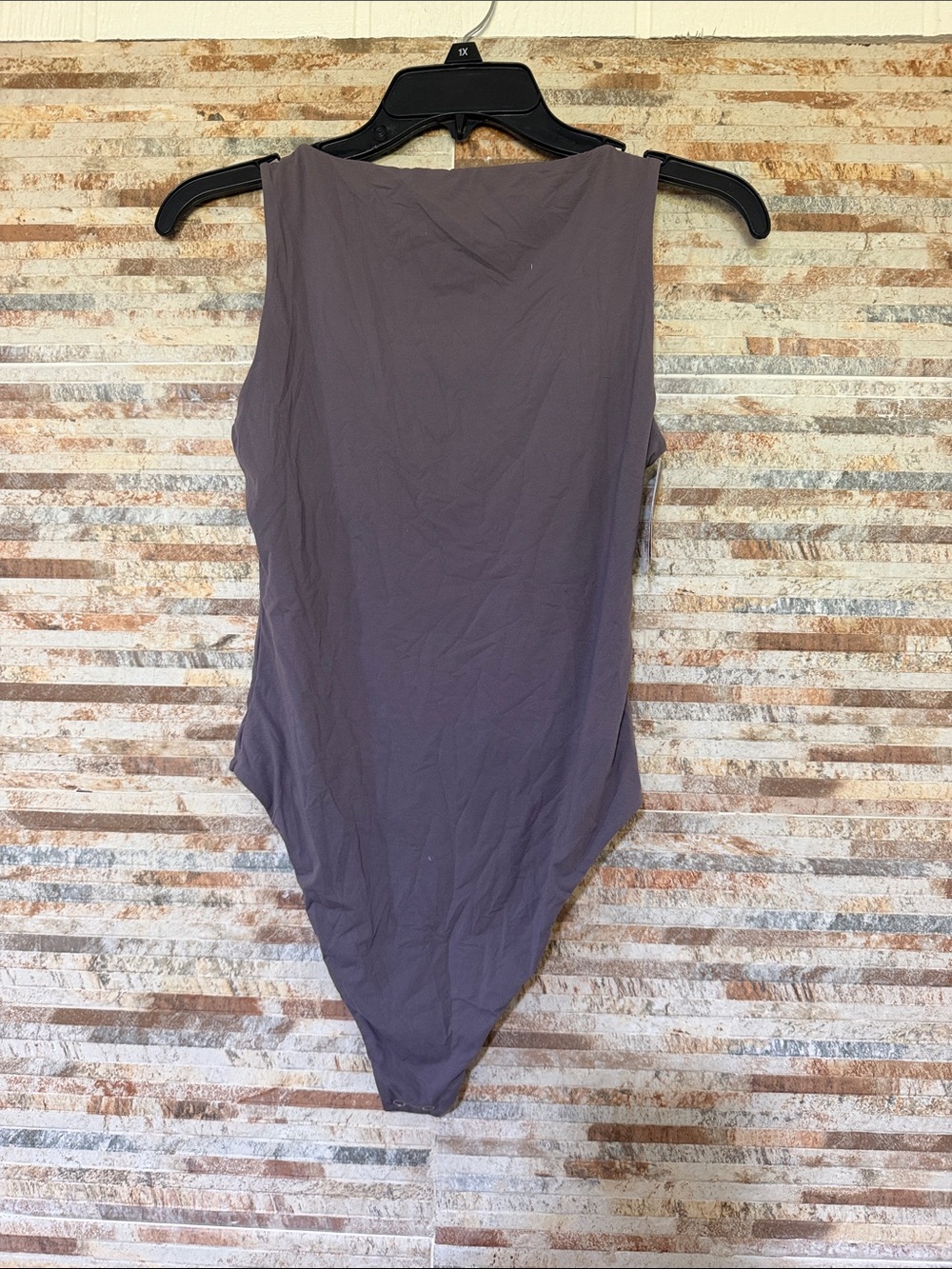 Auden Sleeveless Asymmetrical Bodysuit - Charcoal